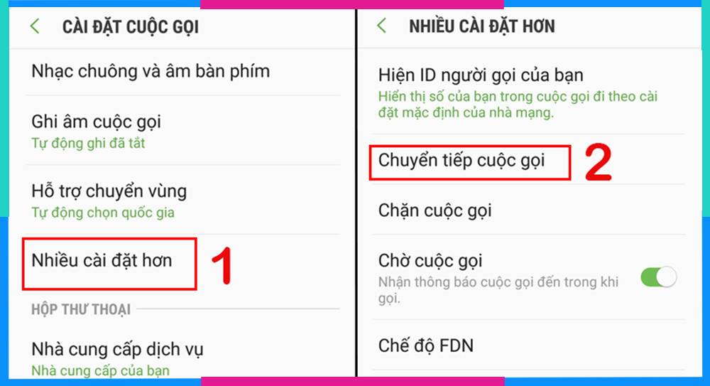 Tắt chuyển tiếp cuộc gọi trên Samsung B3